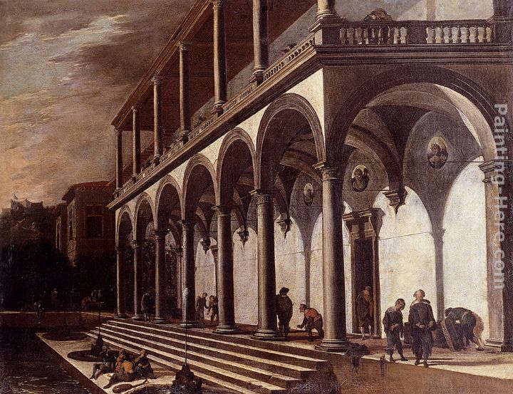 View Of The Villa Poggioreale, Naples painting - Viviano Codazzi View Of The Villa Poggioreale, Naples art painting
